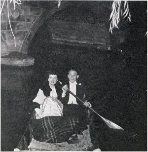 : Belinda Stobart and Mr D. K. Wilson out on the river during the May Ball, held by 1st