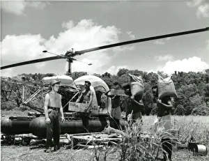 Bell Model 47 being used to aid the search for oil in Pa?