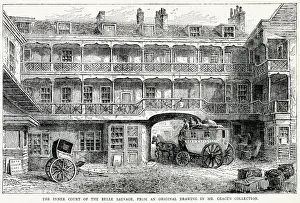 Ludgate Prints: The Bell Sauvage Inn or (or La Belle Sauvage) was a former public house in Ludgate Hill