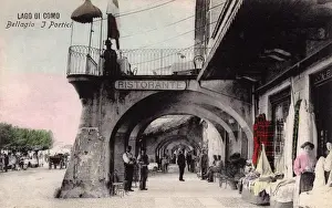 Waiters Prints: Bellagio - Lake Como - Lombardy, Italy - Streetside arcade