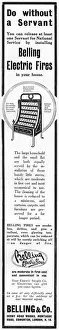 Belling electric fires advertisement, WW1