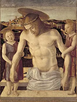 Quattrocento Prints: BELLINI, Giovanni (1430-1516). Dead Christ Supported