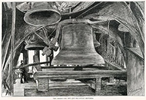 Bells Collection: The bells inside Big Ben and the Clock Tower in Westminster Palace, London. Date: 1887