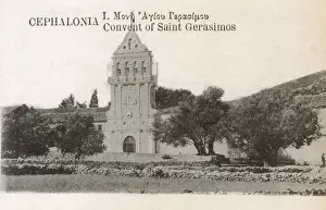 Kefalonia Prints: Belltower of the Convent of Saint Gerasimos - Kefalonia