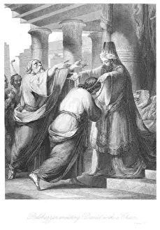 Investing Prints: Belshazzar investing Daniel with a Chain of gold