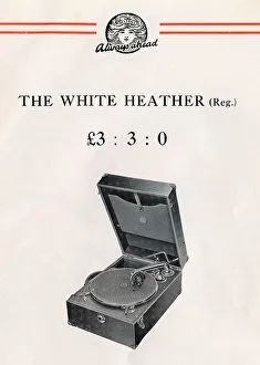 Beltona White Heather Portable Gramophone