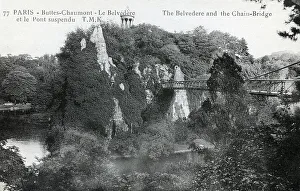 Unattributed Prints: The Belvedere and Chain Bridge, Parc de Belleville, Paris