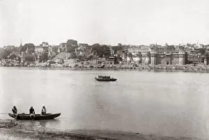 Ganges Prints: Benares (Varanasi), across the Ganges, India, c. 1880 s