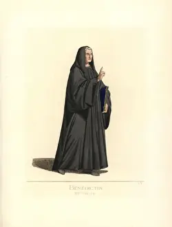 Levyfils Prints: Benedictine monk, 14th century