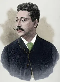 Americana Prints: Benedicto Lucignani (b. 1861). Italian tenor. Engraving by R