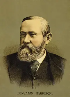 Benjamin Harrison, head-and-shoulders portrait, facing sligh