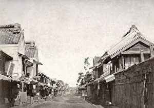 Benten Dori, street in Yokohama, Japan, c. 1880 s