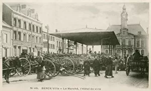 Berck, France - Market and Hotel de Ville