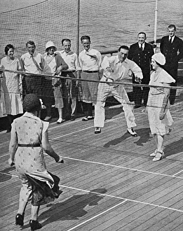 Images Dated 30th October 2015: Berengaria deck tennis