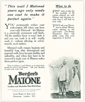 Berger's Matone Advertisement