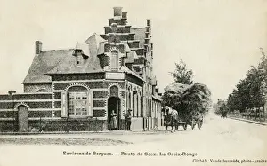 Rouge Prints: Bergues, France - Red Cross building