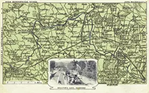 Maidenhead Prints: Berkshire map and inset photo of Boulters Lock, Maidenhead