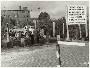 Warning Prints: Berlin, Germany - postwar - American sector border post