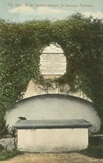 Plaque Prints: Bermuda - The Grave of Sir George Somers - St George s