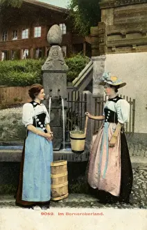 Bern, Switzerland - women in traditional Swiss costume