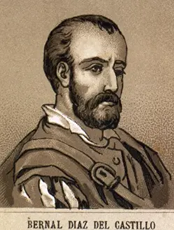 Sixteenth Prints: Bernal Diaz del Castillo (1496-1584). Spanish soldier and ch