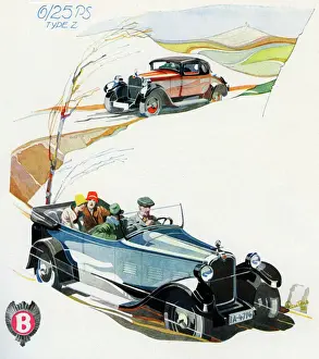 Bernd Reuters (1901-1958). Two Bentley cars 1928. jpg