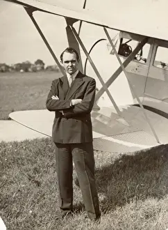 Commodore Prints: Bert Hinkler alongside an Avro 641 Commodore