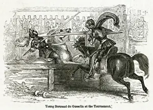 Bertrand Prints: Bertrand du Guesclin at jousting tournament