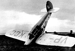 Abingdon Gallery: Beryl Markhams aeroplane in a Cape Breton Bog, 1936