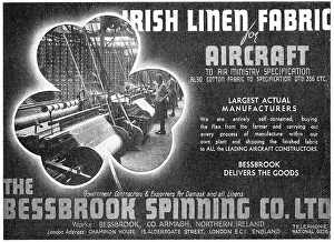 Bessbrook Prints: Bessbrook Spinning. Aero Linen Fabric
