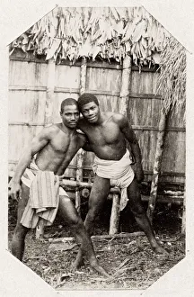 Wrestlers Prints: Betsimisaraka tribal group, Madagascar, wrestlers