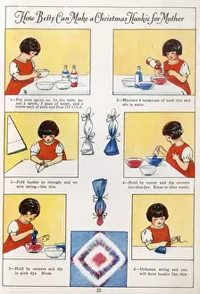 Dyes Prints: How Betty can make a Christmas hankie for mother