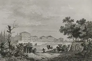 Champs Prints: Beyoglu. Burial ground or Champs des Morts Barracks at Pera