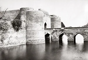 Bhurtphore, Bharatpur India, gate to the fort, 1860 s
