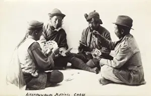 Rick Shaw Prints: Four Bhutani Rickshaw Drivers playing cards
