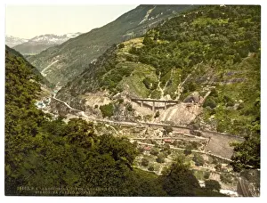 Loops Prints: Biaschina, loops in the road, St. Gotthard Railway, Switzerl