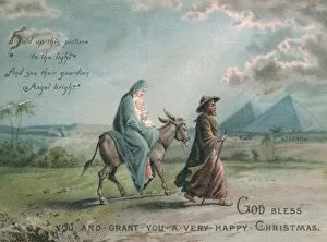 Escaping Gallery: Biblical scene on a Christmas card