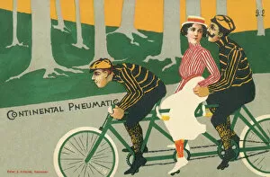 Images Dated 14th May 2019: Bicycle Made For Three - Continental Pneumatic Advert