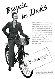 Images Dated 25th September 2019: Bicycle in Daks 1940