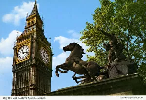 Images Dated 29th May 2019: Big Ben and Boadicea Statue, London