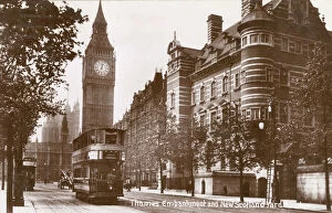 Tram Collection: Big Ben and Thames Embankment in London