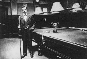 Pocket Gallery: Billiards champion with trophy