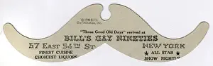 54th Prints: Bills Gay Nineties cardboard moustache, New York, USA