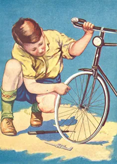 Billy Fixed The Wheel Of His Bicycle