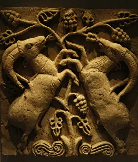 Images Dated 10th August 2006: Billy goats next to a vine. 6th-7th centuries. Relief