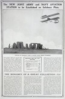 Testing Collection: Biplane over Stonehenge