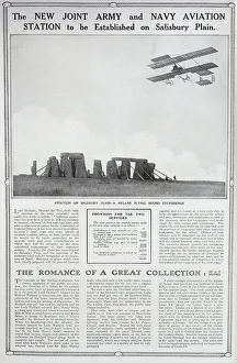 Testing Collection: Biplane over Stonehenge