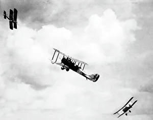 Three biplanes, possibly a composite (fake) photo