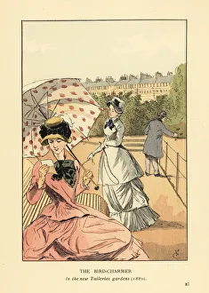 Images Dated 17th July 2019: The bird-charmer in the new Tuileries Gardens, 1880