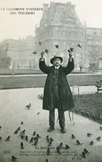 Bird charmer of the Tuileries Gardens, Paris